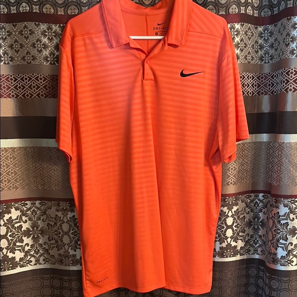 Nike Men's Orange Polo Shirt